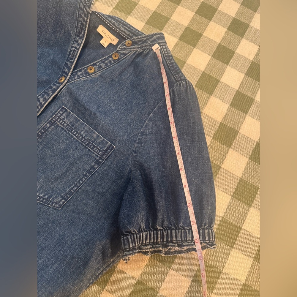 Pilcro Indigo Denim Henley Blouse - Picture 16 of 16